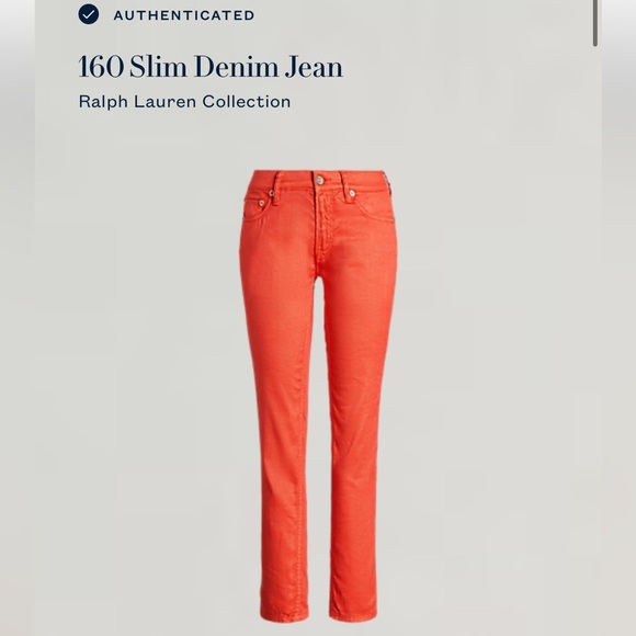 NWT Ralph Lauren Purple Label Resort Orange Linen Cotton 160 Slim Jean Pants 27 - Picture 12 of 12